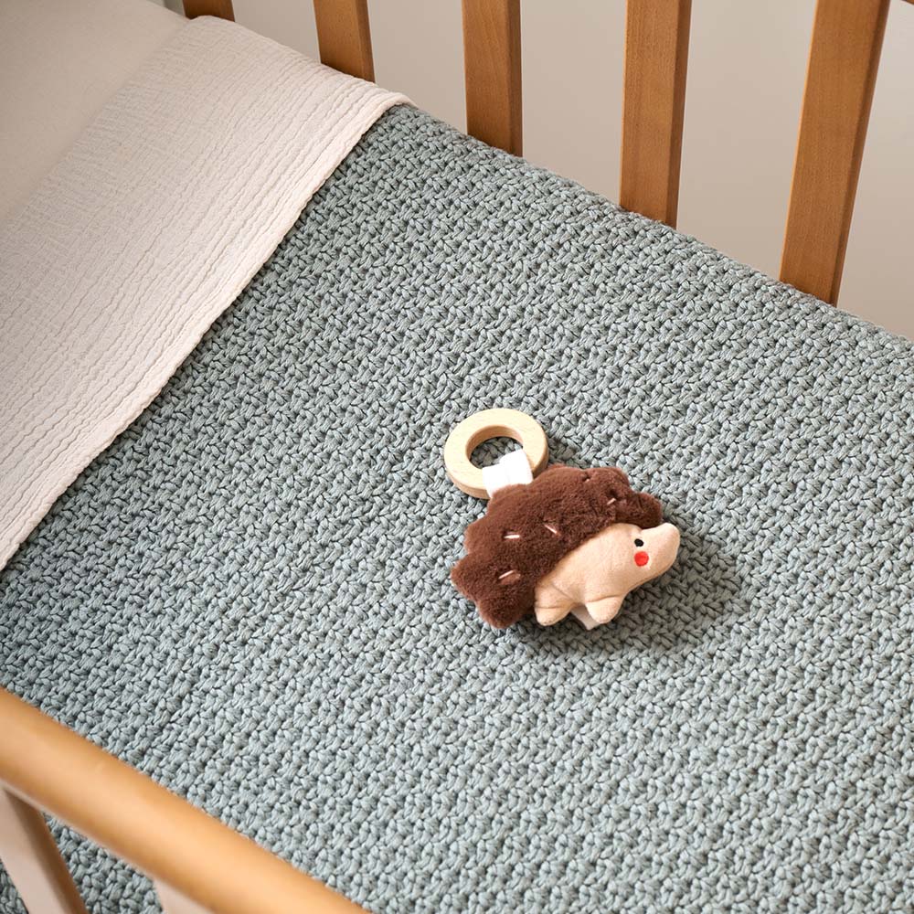 Cot blanket 100x150cm made of knitted organic cotton | green