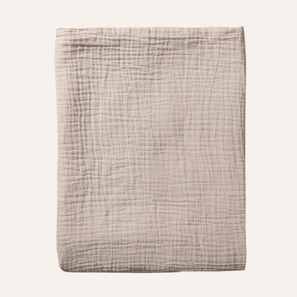 MUSLIN FLAT SHEET / SWADDLE BLANKET | 100 X 140 CM | BEIGE