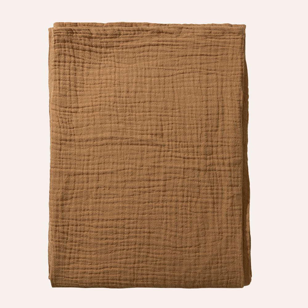 MUSLIN FLAT SHEET / SWADDLE BLANKET | 75 X 100 CM | TAN