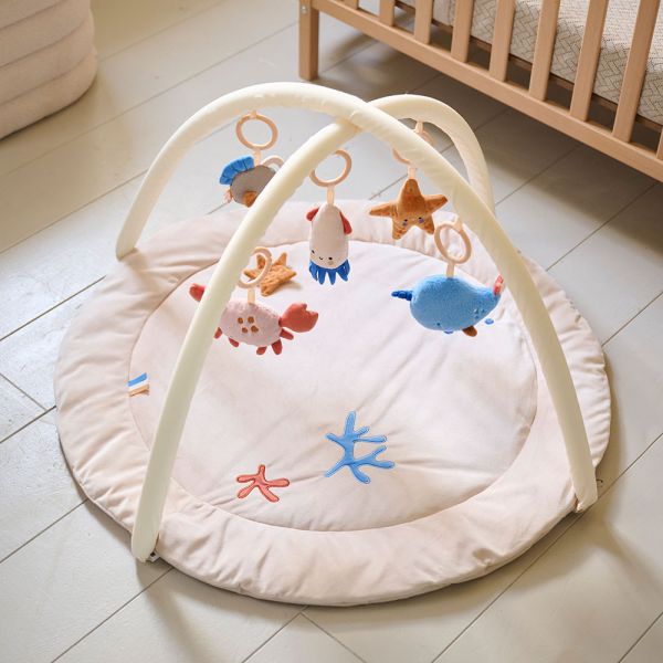 Baby activity mat in beige made of plush 83x50 cm from Petite Amélie