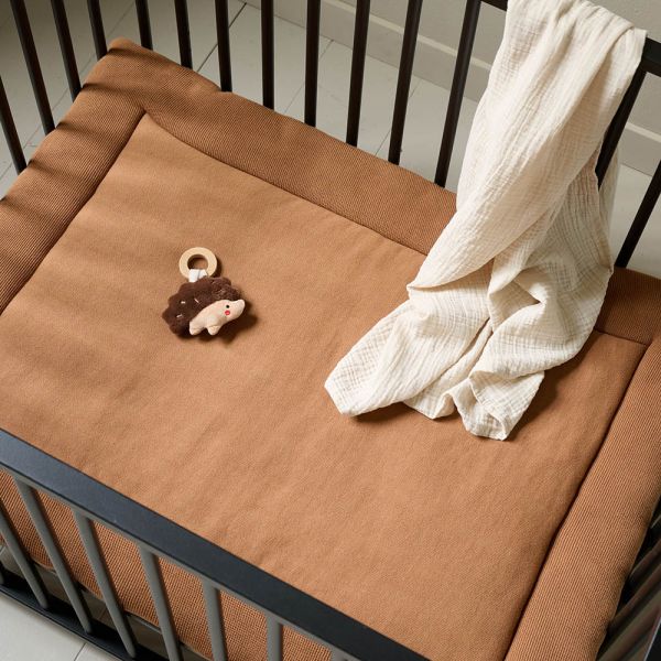 Baby play mat 70x96 cm for foldable playpen in brown made of organic cotton from Petite Amélie