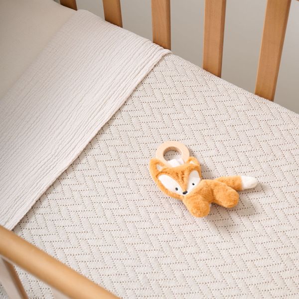 Beige blanket for baby 80x100 cm in light beige from Petite Amélie