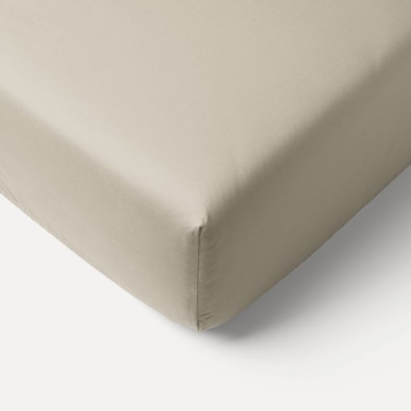 Beige cot bed sheets 60x120 cm made of organic cotton from Petite Amélie 