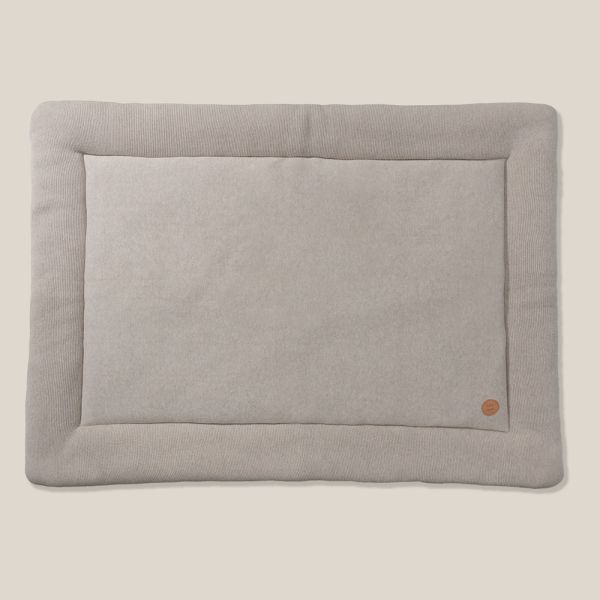 Beige play mat 70x96 cm for foldable playpen made of organic cotton from Petite Amélie