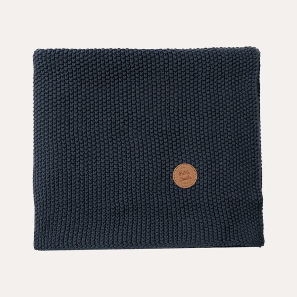 Blue baby blanket 80x100 cm made of organic cotton from Petite Amélie 