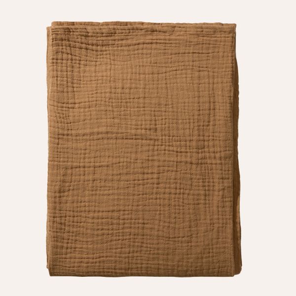 Brown muslin swaddle 100x140 cm organic cotton from Petite Amélie 