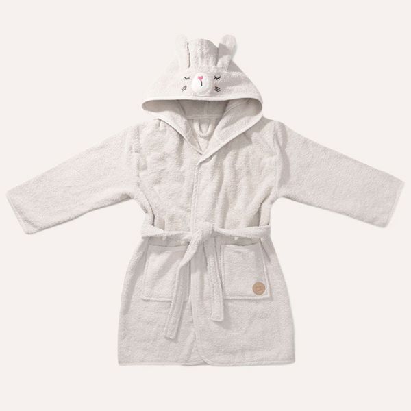 Children's bathrobe size 98-104 with bunny design in beige from Petite Amélie