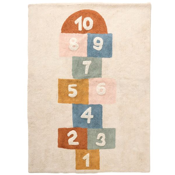 Hopscotch Rug in beige and multicolour 120x170 made of cotton from Petite Amélie