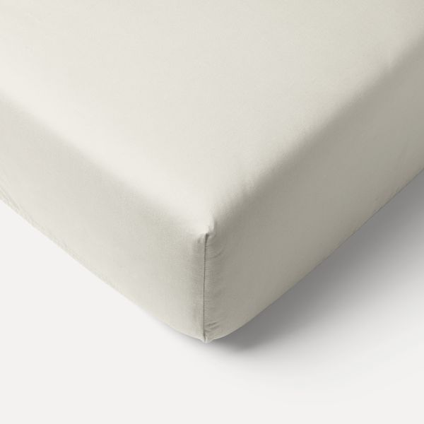 Ivory fitted sheet 90x200 cm made of organic cotton from Petite Amélie 