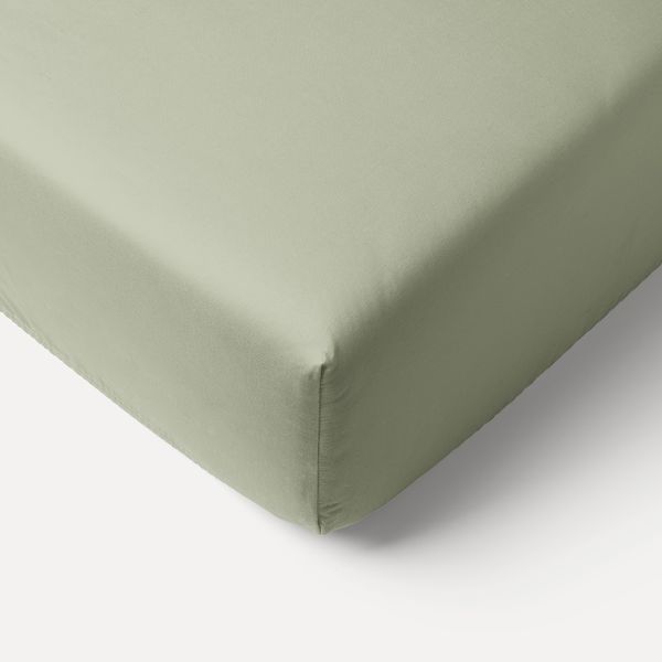 Olive green fitted sheet 70x140 cm made of organic cotton from Petite Amélie 