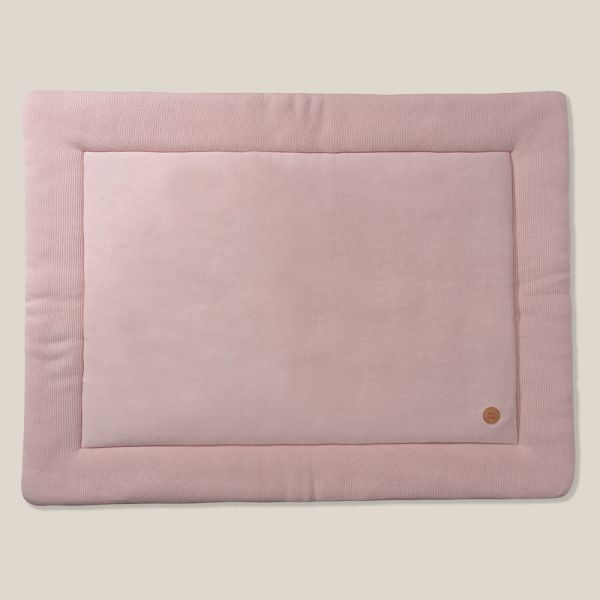 Pink play mat 75x95 cm for playpen made of organic cotton from Petite Amélie