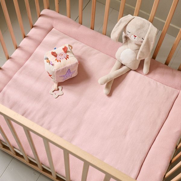 Pink play mats 75x95 cm for playpen made of organic cotton from Petite Amélie