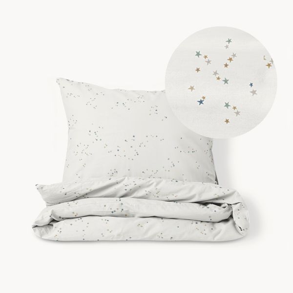 Stars duvet cover set 120x150 cm made of cotton in off white from Petite Amélie 