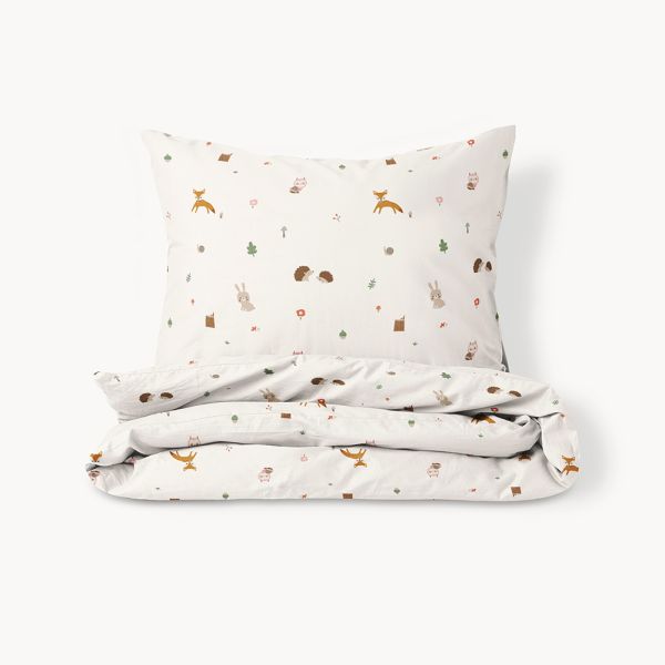 Woodland duvet cover in off-white 120x150 cm made from organic cotton from Petite Amélie