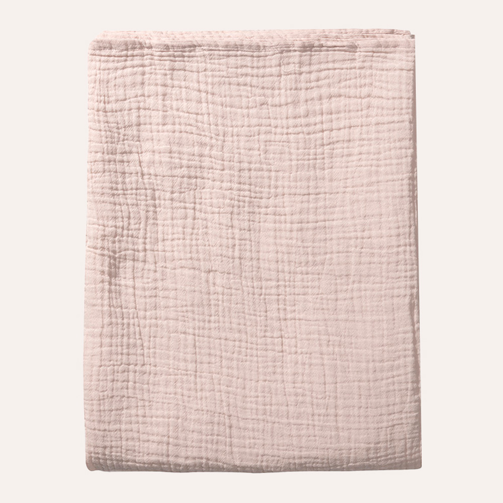 MUSLIN FLAT SHEET / SWADDLE BLANKET | 75 X 100 CM | SOFT PINK