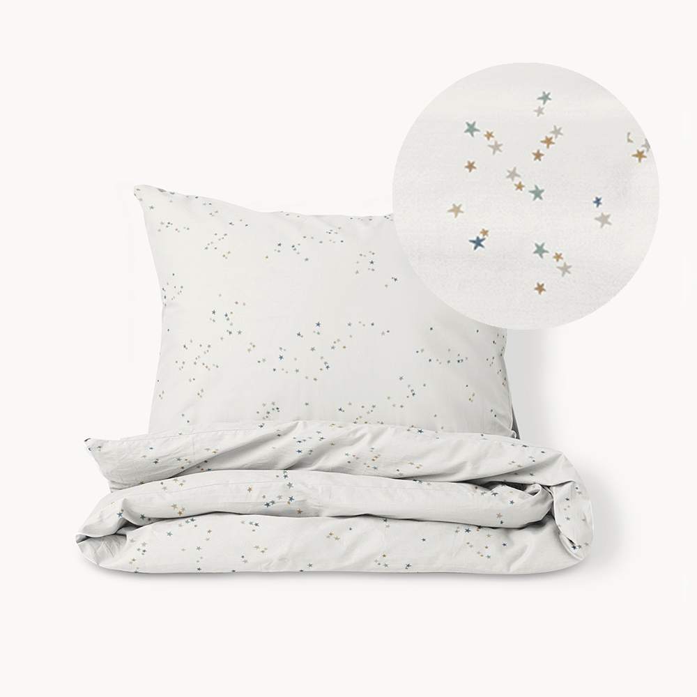 DUVET COVER SET 140 X 200 CM «STARS» | OFF-WHITE WITH STARS